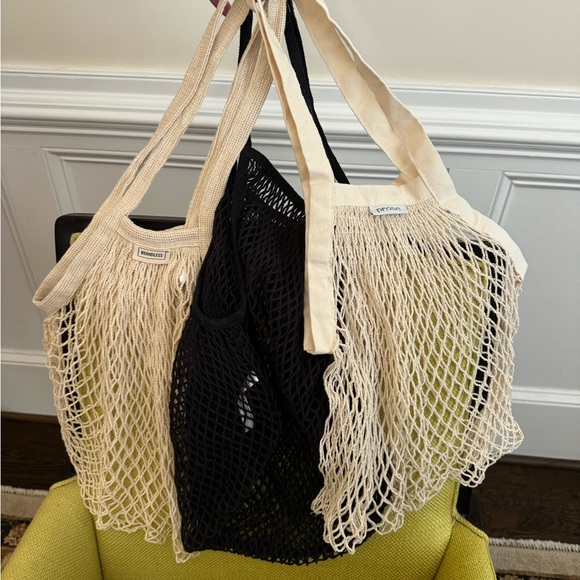 Handbags - Set of 3 Net Market Tote Bags Eco-friendly Shopping Bags